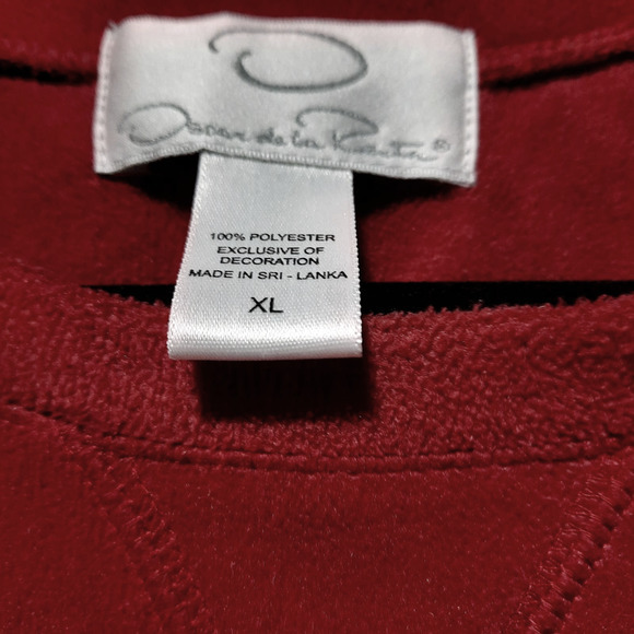 OSCAR de la RENTA WOMENS XL RED POLYESTER LONG SLEEVE‎  FLEECE - Picture 2 of 9
